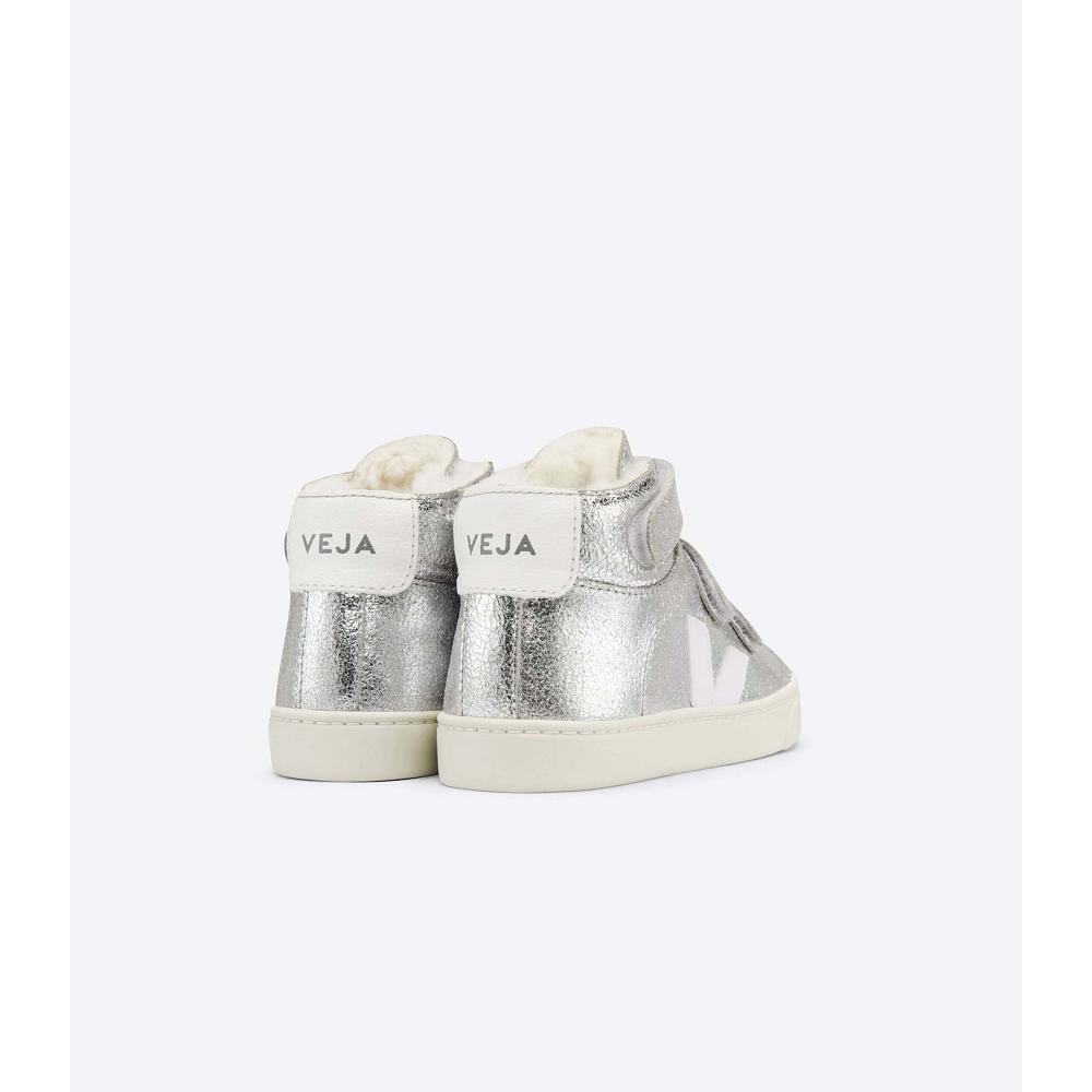 Silver Kids' Veja ESPLAR MID FURED SUEDE High Tops | AU 700GSO